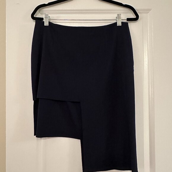 Maison Martin Margiela Navy Blue Asymmetrical Skirt - Size IT 44/US 8 - Picture 1 of 10